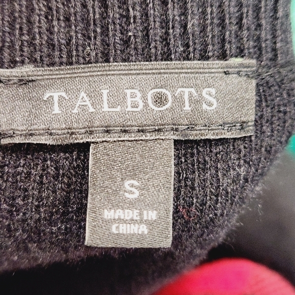 Talbots red & black shift plaid lambswool nylon blend sweater dress size: S - Picture 8 of 9